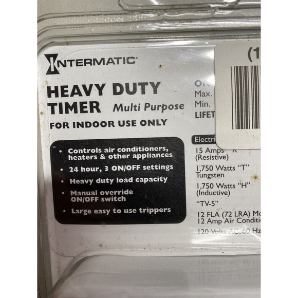 Intermatic Heavy Duty Multi-purpose Timer Model TN311C 3 On Off Settings NOS - Picture 3 of 5